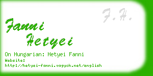 fanni hetyei business card